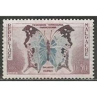 Республика Мадагаскар. Бабочка Саламис Дюпре. 1960г. Mi#447.