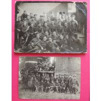 Фото "Бойцы в крепости" 1930-1940-е гг. (17*13 см, 15*10 см), 2 шт.