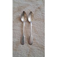 Две чайные ложки.  Серебро 84.