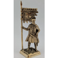 Статуэтка миниатюра Дружинник с флагом Бронза