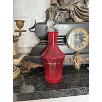 Винтажный графин красное стекло Неман СССР