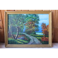 Картина "Утро в лесу", холст на картоне. Р. 30.0х 40.0 см