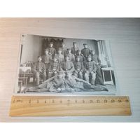 Почтовая карточка, фотография с изображением группы солдат, ПМВ.
