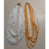 Винтажные бусы из сатинового стекла