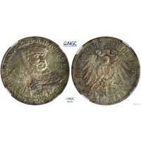 5 марок 1908 г. А. Саксен-Веймар-Эйзенах. Германия. NGC MS 65!!! 350 лет Йенскому университету. Серебро. КМ# 220