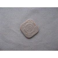 Нидерланды 5 центов 1923 год Королева Вильгельмина