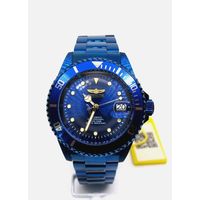 Редкие часы Invicta Pro Diver Automatic Blue Label, новые. Механика, оксидированные корпус и браслет. Водозащита WR 200 м по ISO 22810.