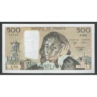 Франция 500 франков 1991 года. Тип P-156h. Состояние XF+