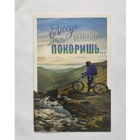 Мотивационная открытка Любую вершину легко покоришь / Чистая / можно и с днём рождения