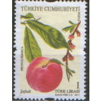 Марка из серии 2011г. Турция "Фрукты. Персик"