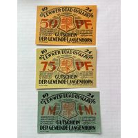 50-75-100 пфенигов (нотгельды) Германия г.Лангенхорн -1402