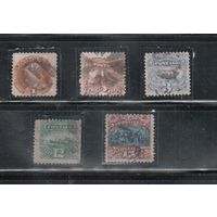 США-1869, (Скотт.112-118), гаш.  , Стандарт, Президенты, Франклин, Лошади, Паровоз, Корабль, Колумб