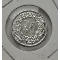 1/2 франка 1951 г. С рубля