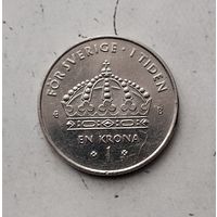 1 крона 2002 года Швеция. Король Карл 16 Густав.