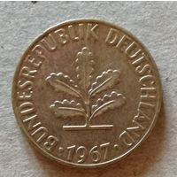 Германия 5 пфеннигов 1967 г., отметка мд "J" Гамбург, KM# 107