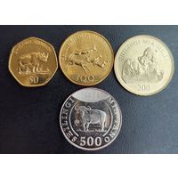 Танзания, 50, 100, 200, 500 шиллингов 2014 - 2015 г. (4 монеты).