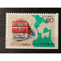 Япония, 1988. Электровоз. Карта туннеля. Mi-2,5 евро гаш.