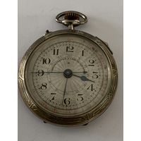 Винтажные швейцарские карманные часы – хронограф с секундомером – система Roskopf