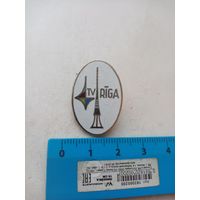 ЗНАЧОК TV RIGA (ТЯЖ-МЕТАЛЛ-ЭМАЛЬ)