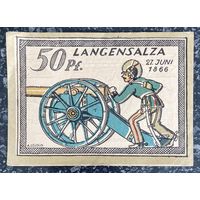 Нотгельд 50 пфеннигов 1921 год. Лангензальц. Веймарская республика