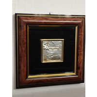 Винтажная итальянская гравированная миниатюрная табличка из стерлингового серебра