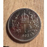 Австро-Венгрия 1 крона 1893 года. Корона. Серебро.