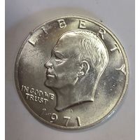 С рубля без мц! 1 доллар 1971 США серебро Эйзенхауэр штемпельный