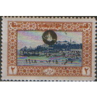 Марка из серии 1919г.  Османская империя "Стамбул и бухта Золотой Рог" с надпечаткой в ознаменование восшествия на престол Мехмеда VI MNH
