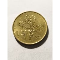 Италия 20 лир 1973