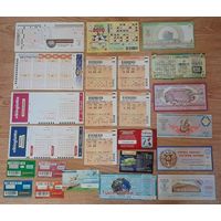 Большой лот лотерейных билетов разных стран. 53 билета без повторов