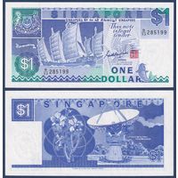 Сингапур, 1 доллар 1987 г., P-18a, UNC-