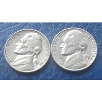 5 центов  1962 Р & D США Джеферсон 2 монеты