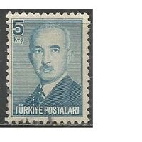 Турция. Мустафа И.Инёню. Второй Президент. 1948г. Mi#1207.