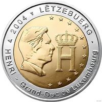 2 евро 2004 Люксембург  Великий герцог Анри UNC из ролла