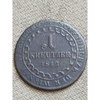Распродажа - 1 крейцер 1812г, "В",Австрийская империя,Франц 2