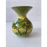 Ваза изумрудные Поля, ручная роспись/керамика. Европа, ХХ век