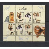Фауна собаки Беларусь 2003 Малый лист коллекционных марок "Собаки"