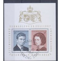 [1533] Лихтенштейн 1967. Свадьба наследного принца. Гашеный блок.