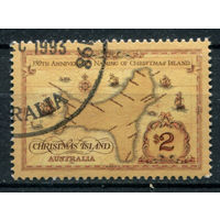 Рождественские острова - 1993г. - карта - 1 марка - полная серия, гашёная [Mi 391]. #3-WB-93-KS-4