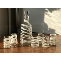 Графин и рюмки цветное стекло СССР Неман