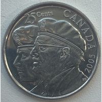 Канада 25 центов 2005 г. Год Ветеранов