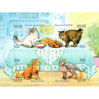 Россия 2020. Кошки 4 марки сцепка 2611-14(1902)