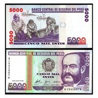 Перу 5000 инти образца 1988 года UNC p139
