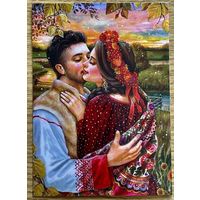 Открытка чистая 10х15 см. Художница Елена Буторина. Осенний вечер.