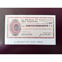 Италия Банковский чек 150 лир 1977 UNC