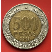 38-05 Чили 500 песо 2008 г.