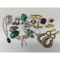 Бижутерия. кольца, Серьги, Запонки, Кулоны. Одним лотом. С рубля