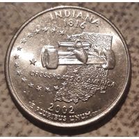 25 центов (квотер) 2002 D США Индиана