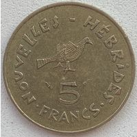 Новые Гебриды 5 франков 1975 г.