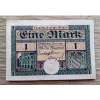 Werty71 Германия 1 марка 1918 aUNC банкнота Вестфалия Беккум